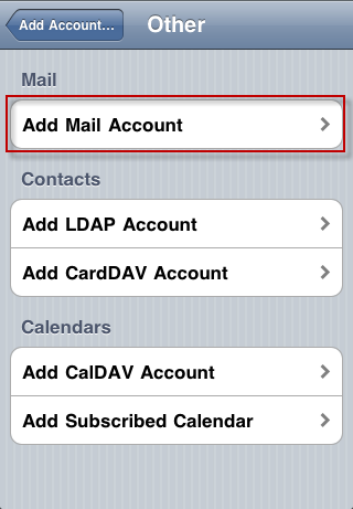 iPhone - add email account, step 4