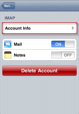 iPhone - advanced email account settings
