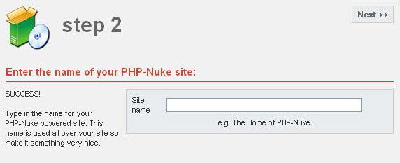 PHP-Nuke installation step 2