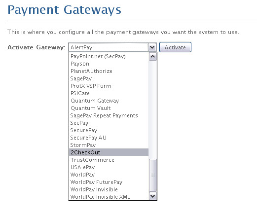 WHMCS - choosing payment gateway