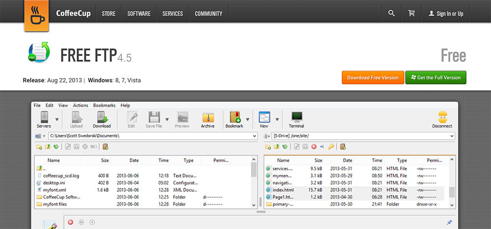 download coffeecup free ftp client