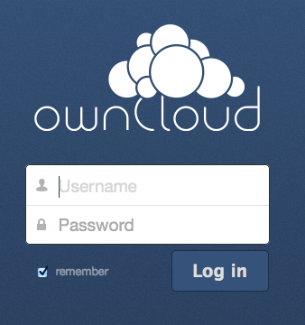 ownCloud login page